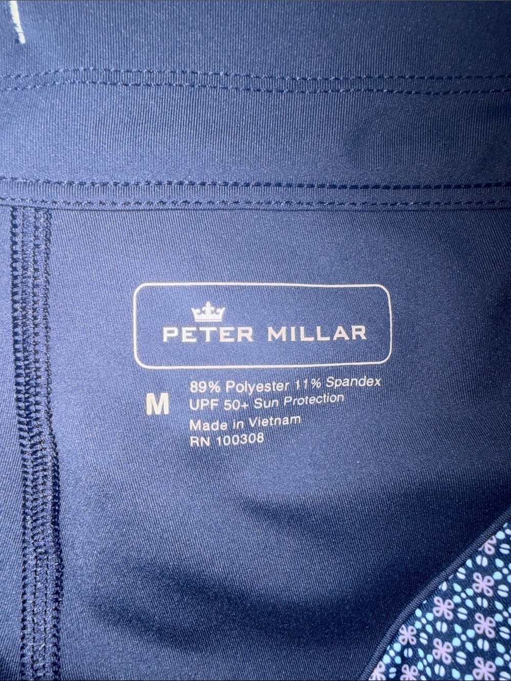 Peter Millar Golf Skort Size M Navy Geometric Print UPF 50+ Performance - Picture 5 of 6